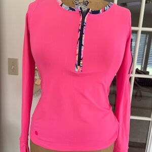 Lilly Pulitzer Bright Pink luxletic Long Sleeve Top XS